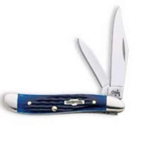 CASE CASE 02802 Folding Pocket Knife, 2.1 in Clip, 1.53 in Pen L Blade, 2-Blade, Blue Handle 2802